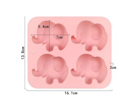 Molde silicona 4 jabones ELEFANTES infantiles